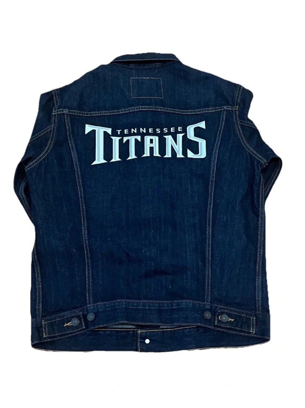 Rare NFL Levis Strauss Tennessee Titans Mens Denim Trucker Jacket Large Used/New - Picture 5 of 8
